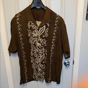 Tommy Bahama Brown Floral Casual Shirt